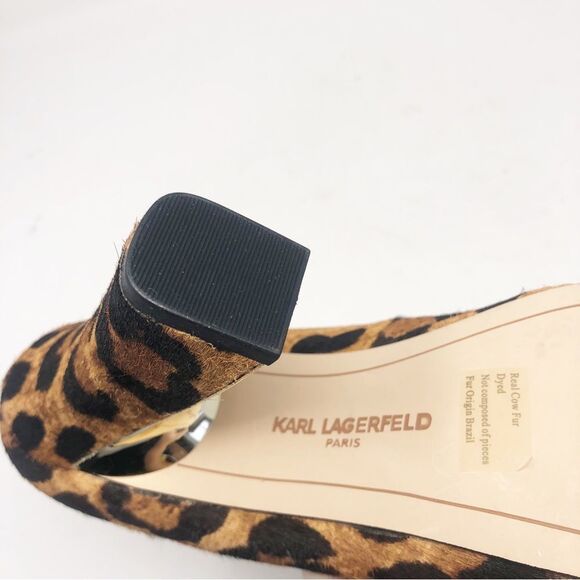 KARL LAGERFELD | Clari5 Leopard Animal Print Block Heel Pumps Women’s Size 8 - Picture 10 of 10